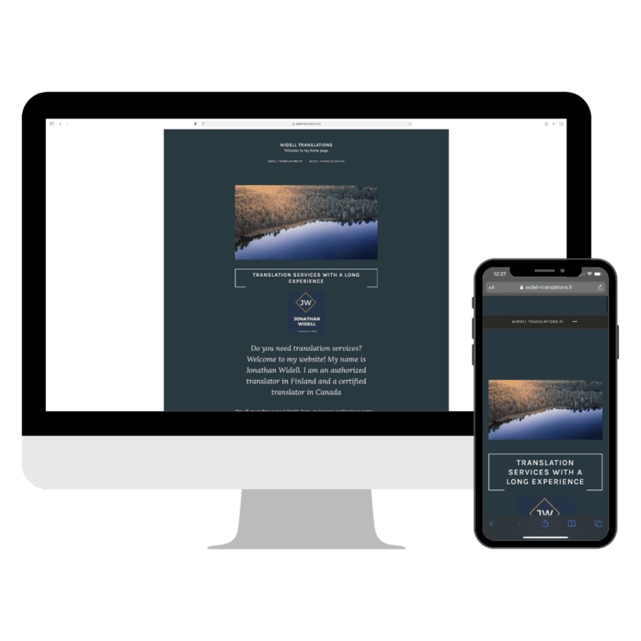 Widell Translations website design