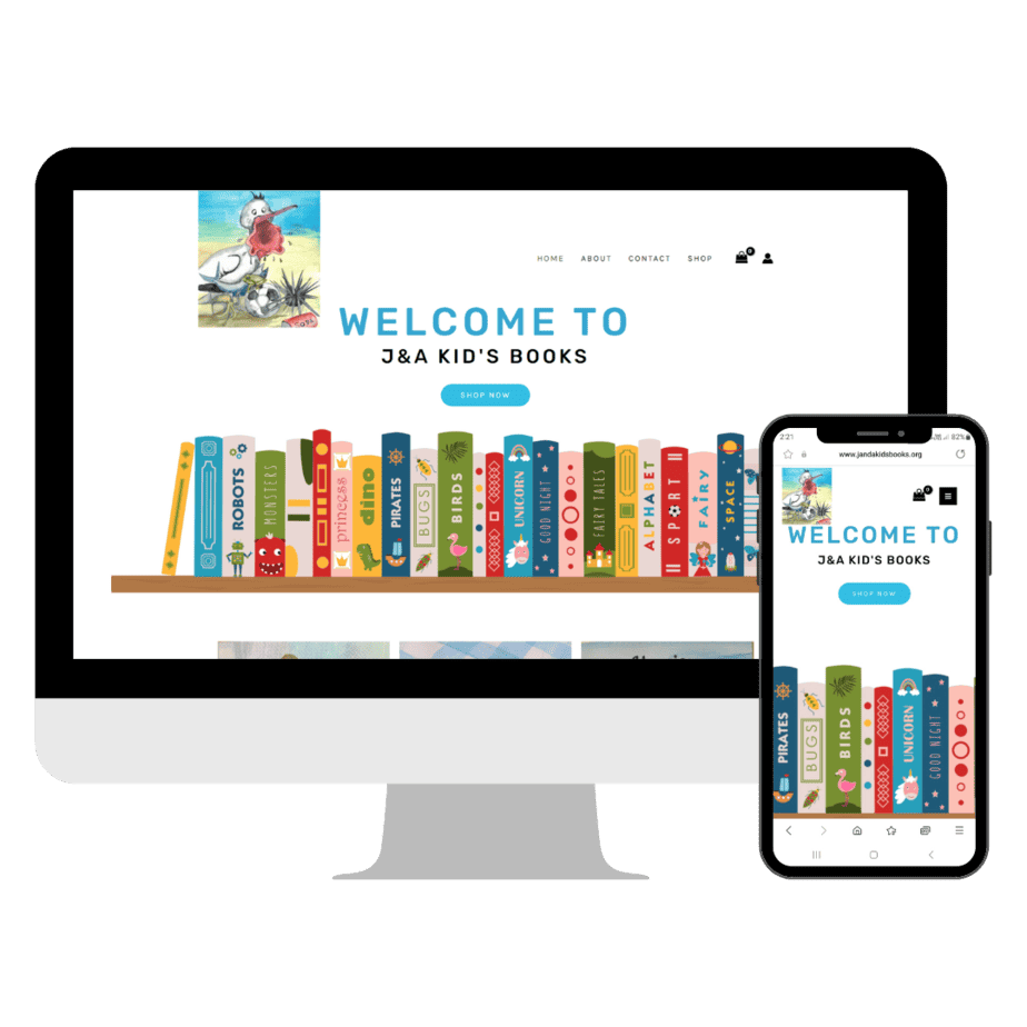 J&A kids book website design