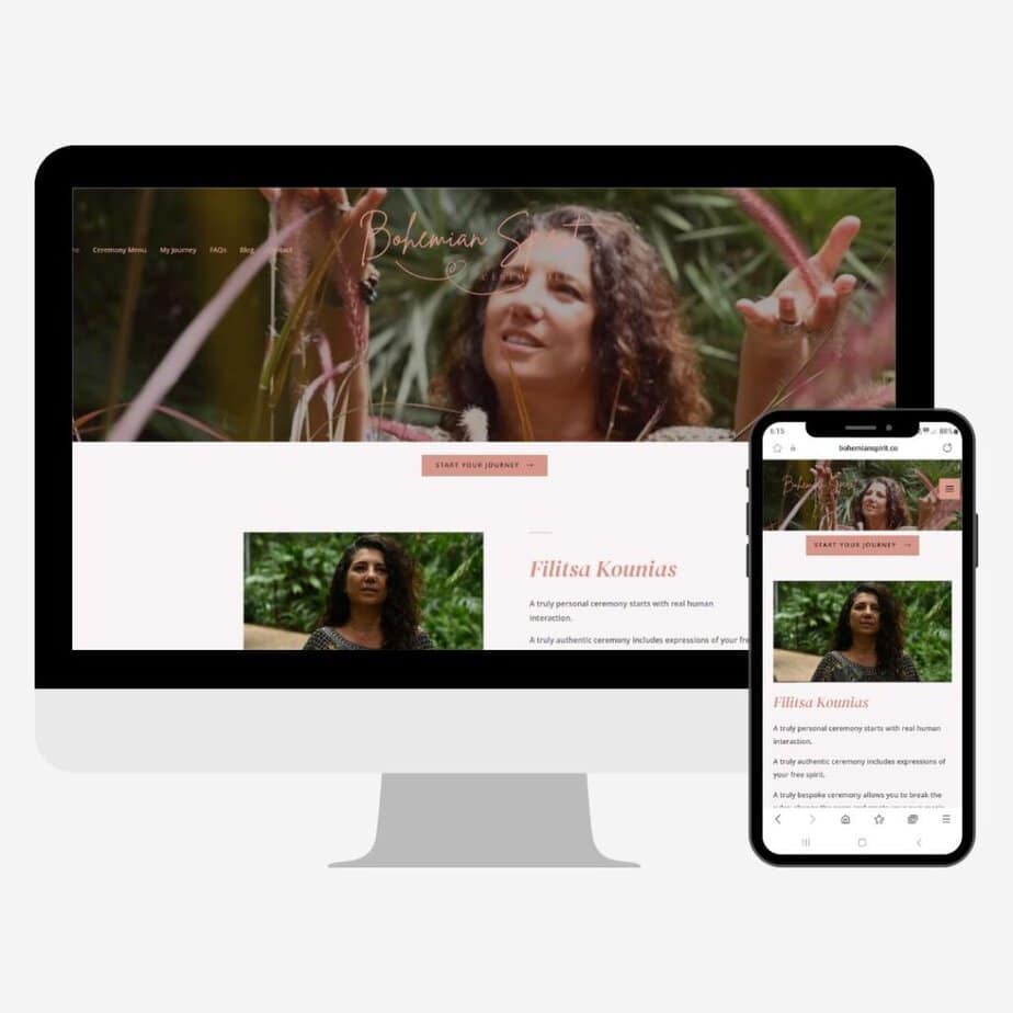 Bohemian Spiritual Ceremonies website design