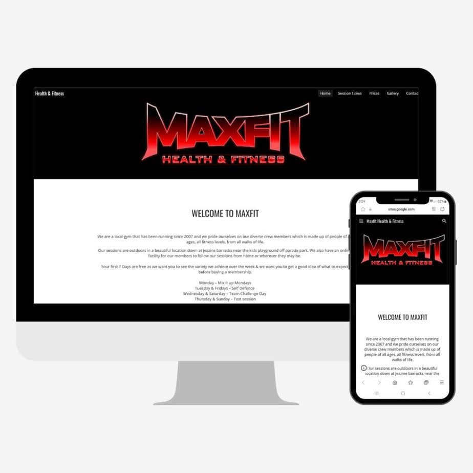 Maxfit website design